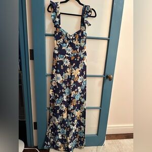 For Love And Lemons Blue Floral Jumpsuit